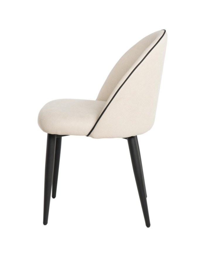 Silla tapizada beige ribete negro ANE