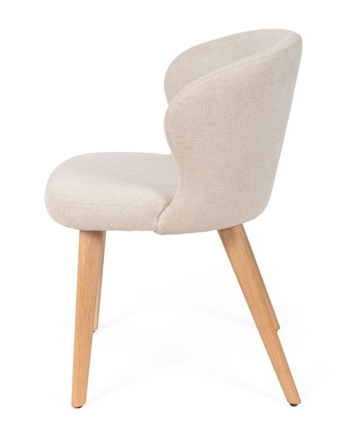 Silla tapizada beige TANA