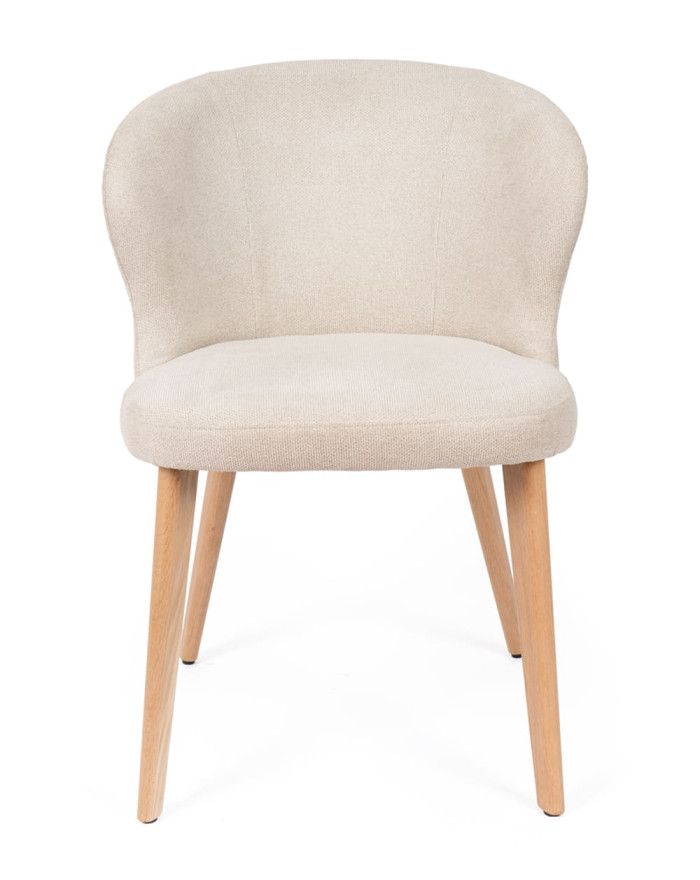Silla tapizada beige TANA