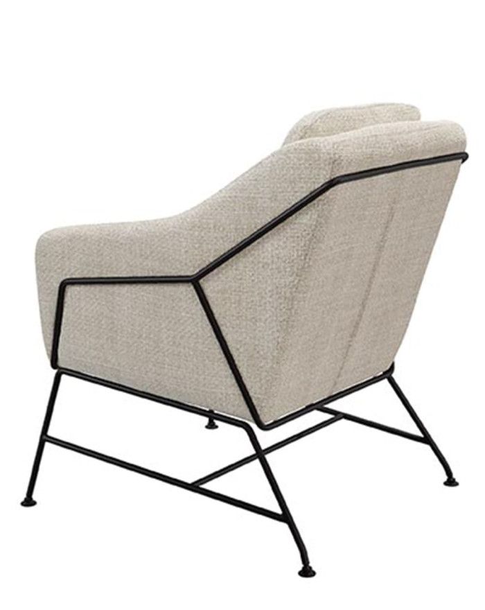 Butaca tapizada beige ODE