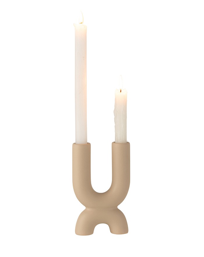 Candelabro cerámica beige PALMATORIA