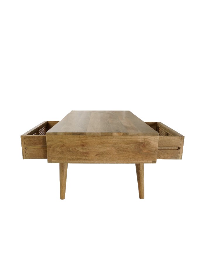 Mesa de centro madera de mango rejilla natural ALANA