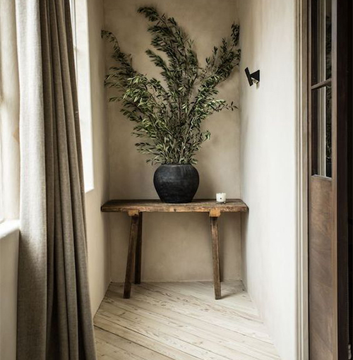 Inspiración decoración Wabi Sabi. Fuente Pinterest