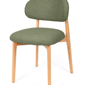 Silla madera tapizado verde WABI