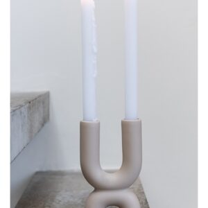 Candelabro cerámica beige PALMATORIA