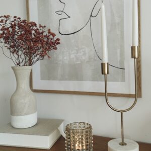 Candelabro mármol y dorado FLORIKE