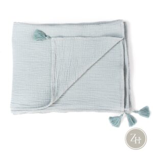 Manta plaid menta COTTON